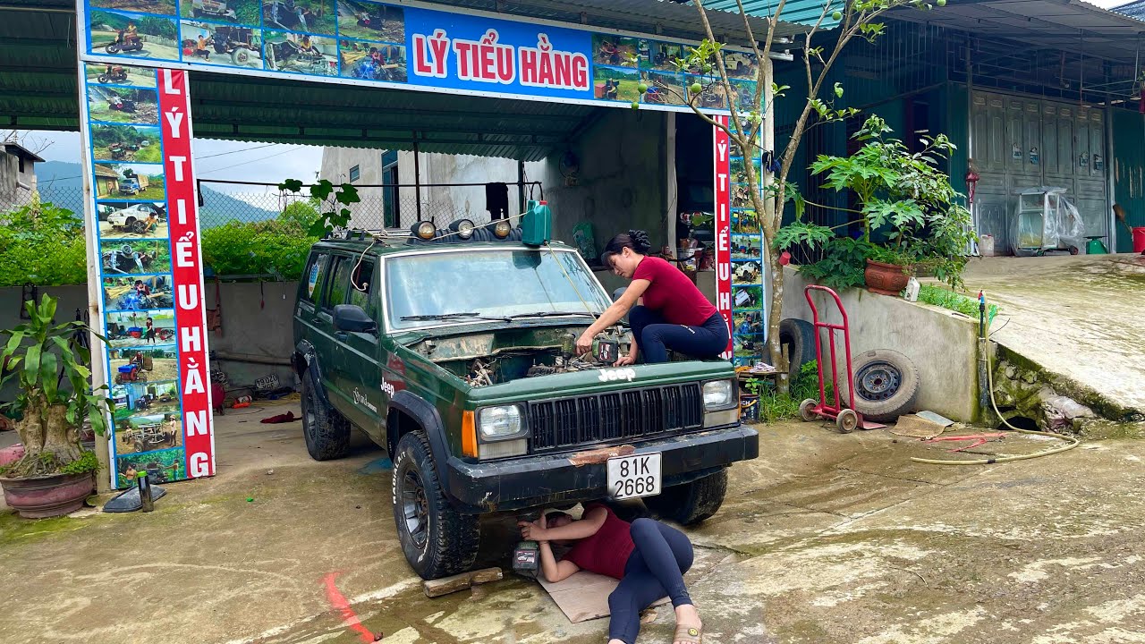 Genius Girl's Challenge to Repair and Restart a Jeep, Replace a Broken 4X4 Engine