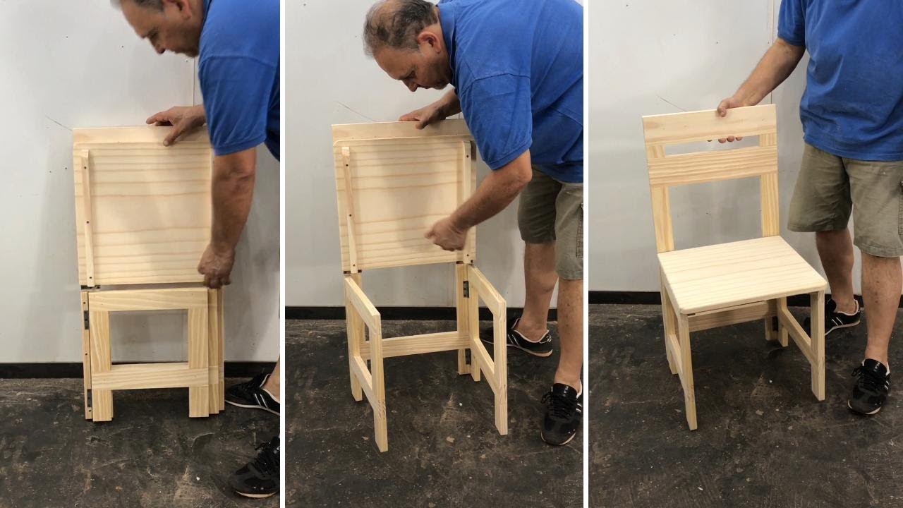Silla Plegable No creerás lo Compacta que es - Tutorial de Carpintería