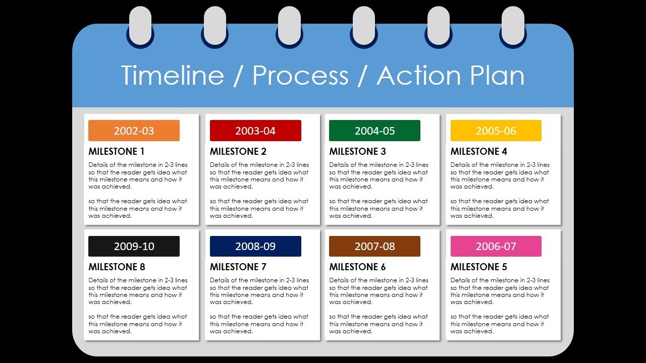 Create Project Timeline Calendar Presentation Slide in PowerPoint