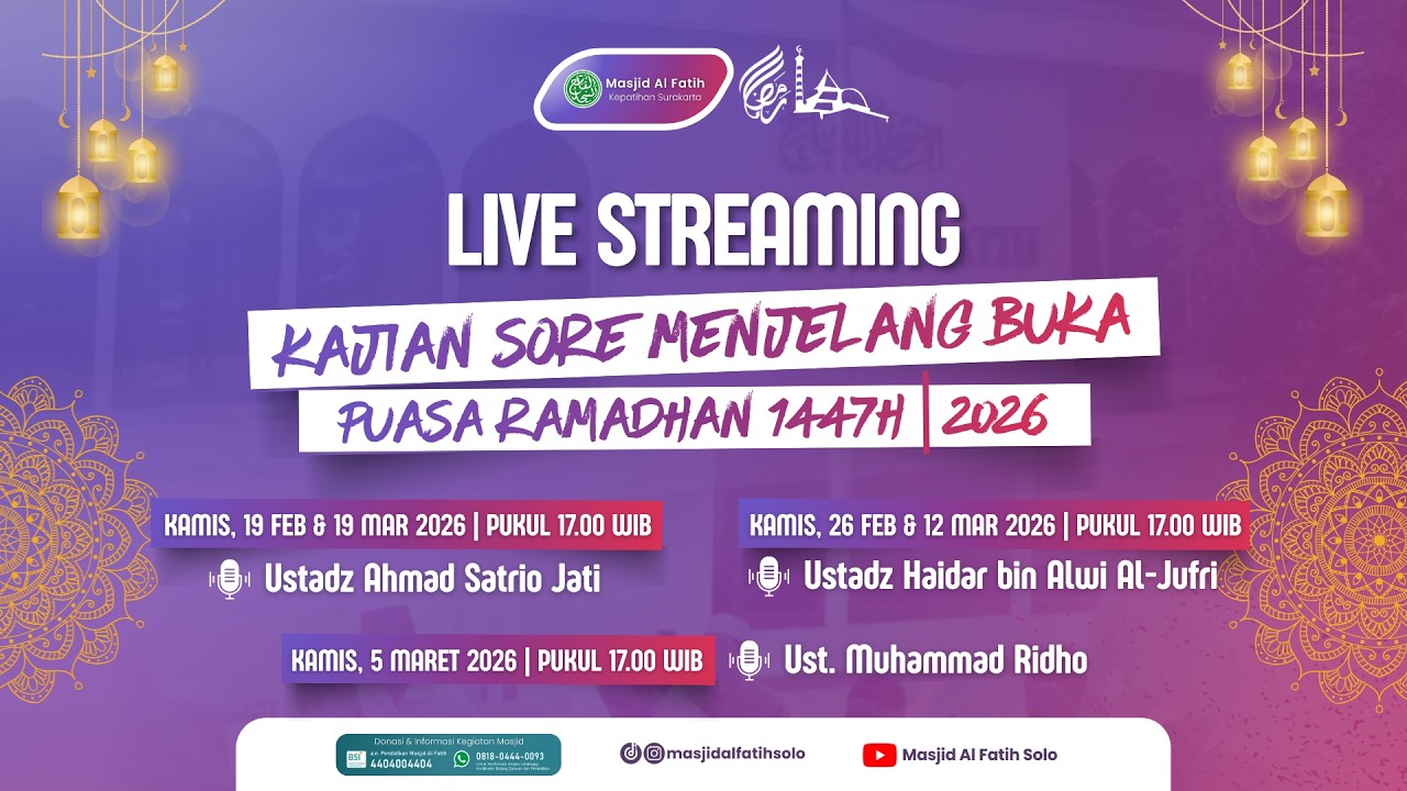 [LIVE] KAJIAN SORE MENJELANG BUKA PUASA | USTADZ HAIDAR BIN ALWI AL JUFRI
