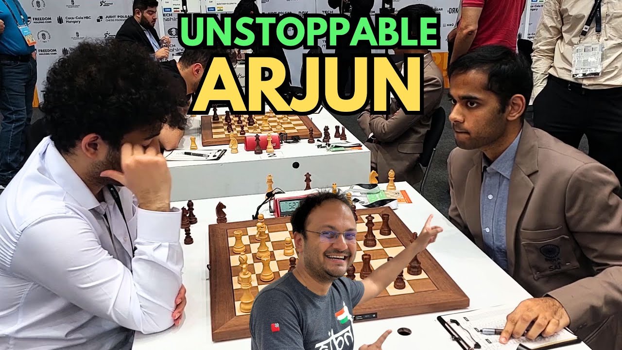 100% accuracy - Arjun Erigaisi vs Iranian Daneshwar Bardiya | Chess Olympiad 2024
