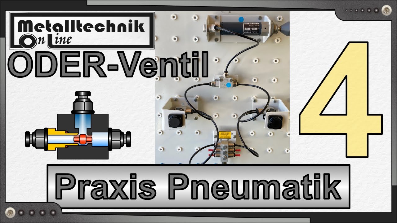 Praxis Pneumatik 4 – das ODER-Ventil – Aufbau und Funktion in einem Schaltplan