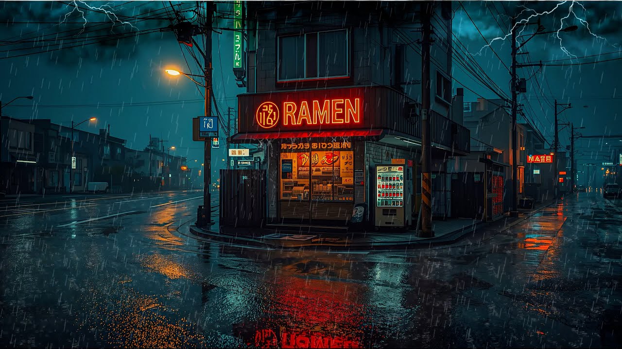 Tokyo Midnight Rain Ambience 🌙 Soft Lofi Beats for Study, Focus & Sleep