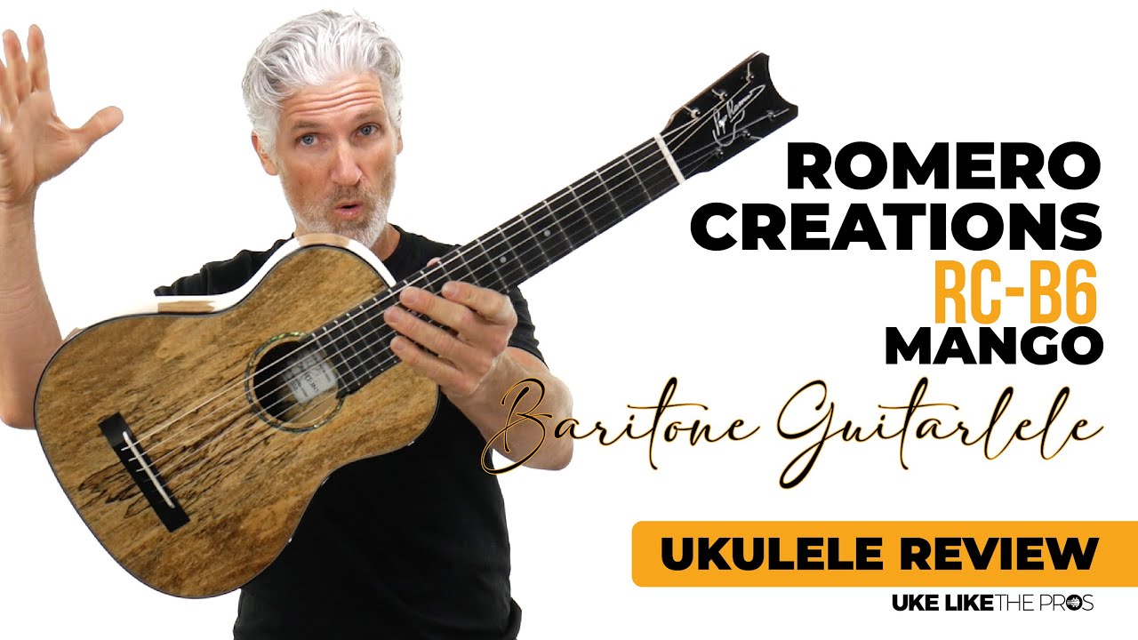 Romero Creations RC-B6-MG 6 String Baritone Spalted Mango Guitar/Guitarlele  | Guitarlele Review