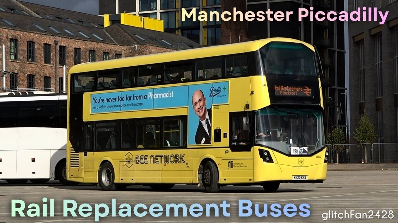 Rail Replacement Buses at Manchester Piccadilly Parking Area, England 2026