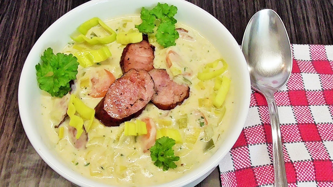 Serowa zupa  z porem  i z kielbasa /najlepsza jaka jadlam /Kasia ze slaska gotuje
