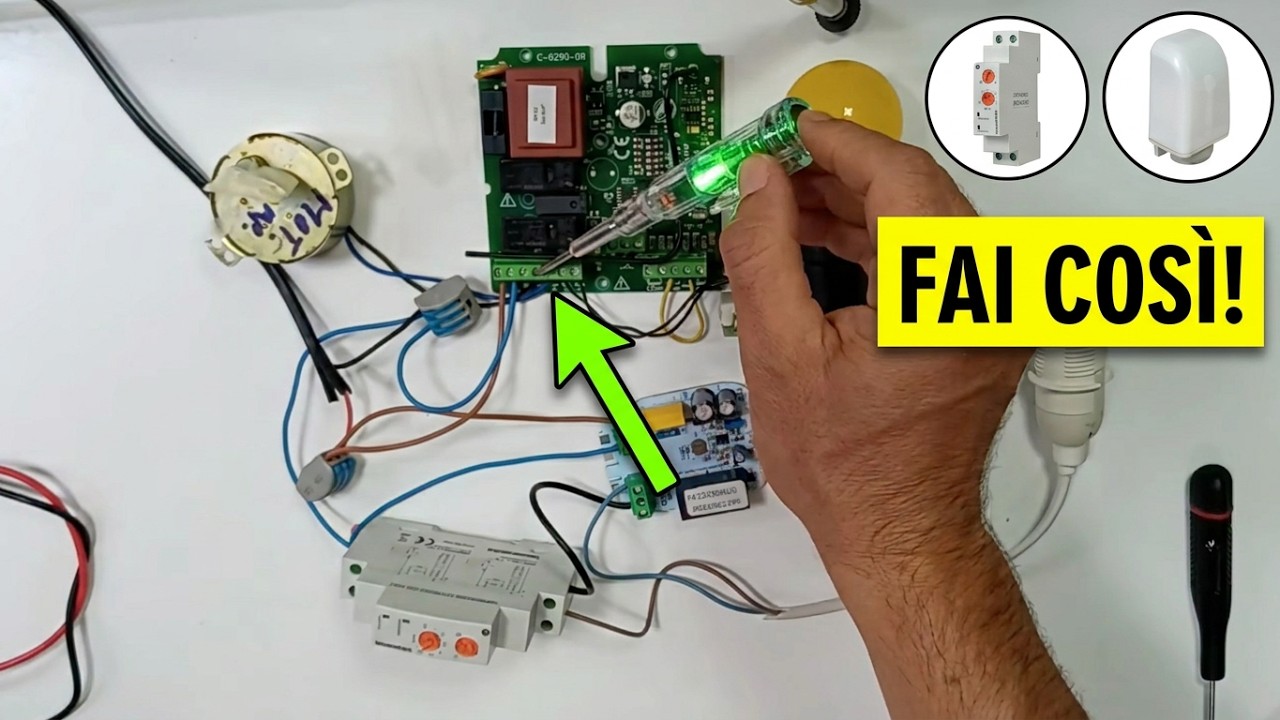 ACCENDERE LE LUCI CON CANCELLO AUTOMATICO IN APERTURA (COLLEGAMENTO)