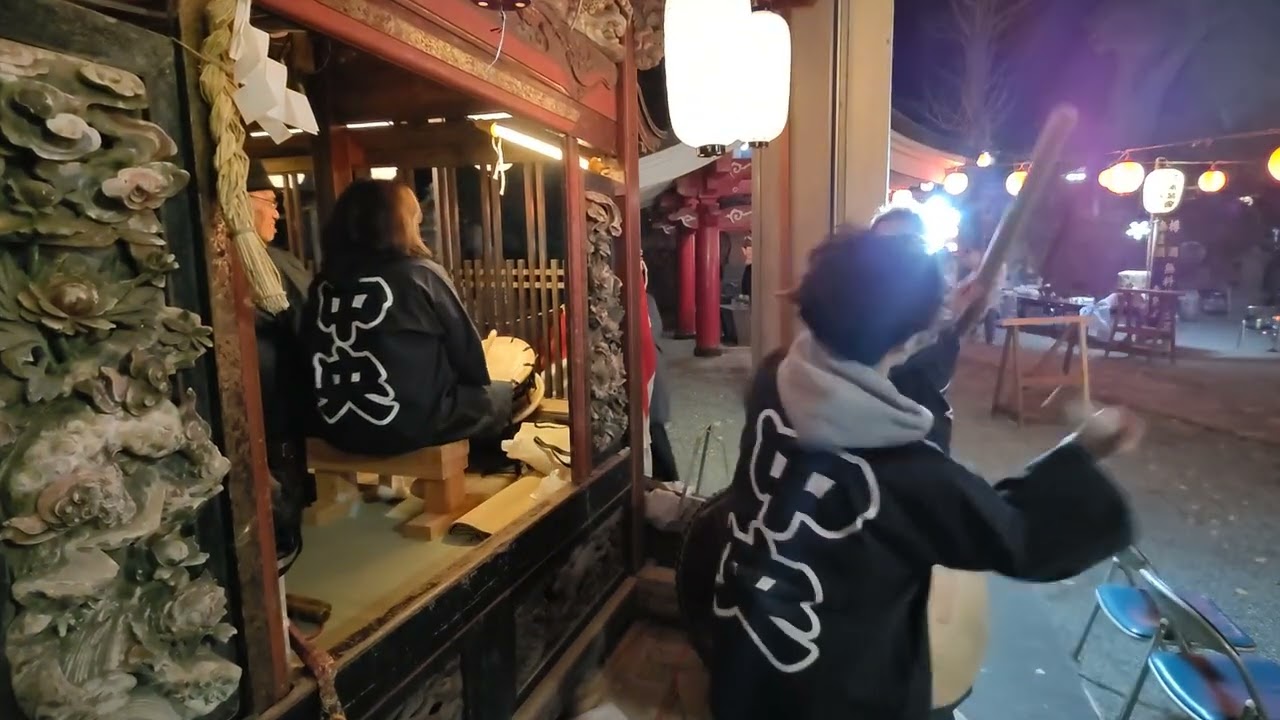 2025年12/31～2026年1/1 湯河原 素鵞神社 送り太鼓～迎え太鼓 中央区①