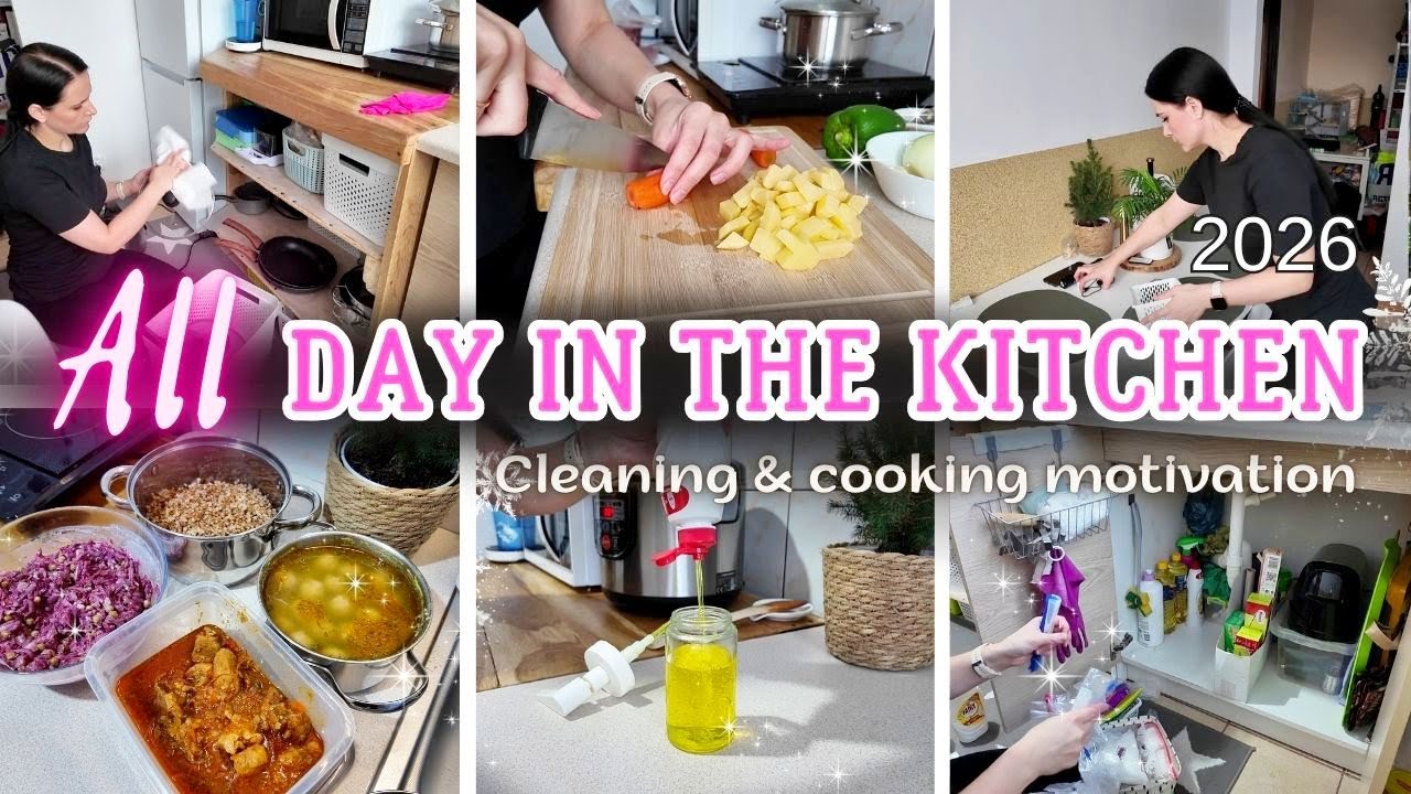 All Day in the Kitchen 🏡 Cleaning & Cooking Motivation