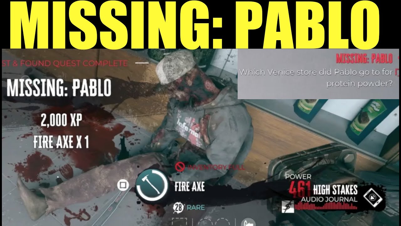 Прохождение Dead Island 2: Missing Pablo (в какой магазин в Венеции ходил Пабло)