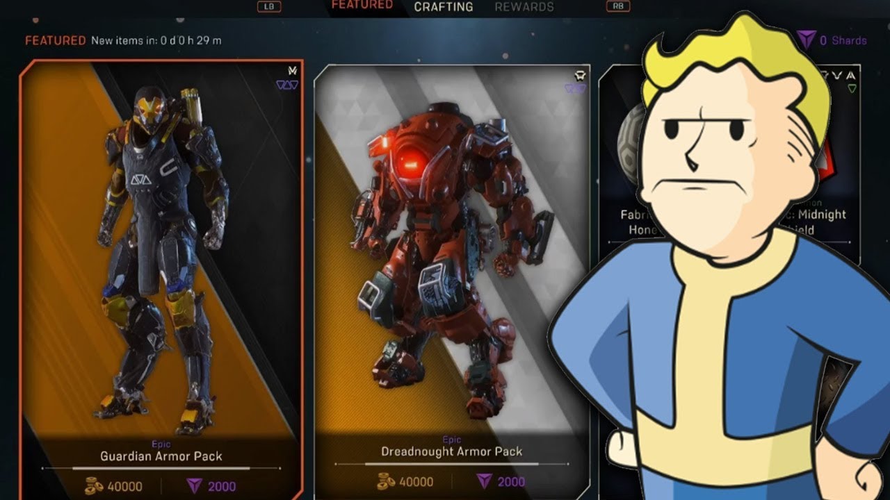 Anthem's Microtransactions Are Extremely Worrying & Reminiscent Of Fallout 76's Atomic Shop
