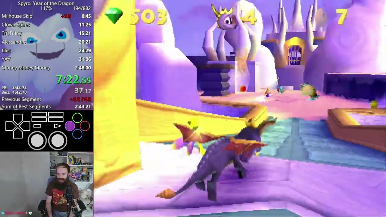 Spyro: Year of the Dragon 117% in 2:47:36.883