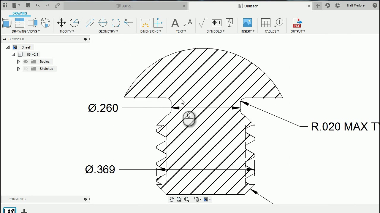 How to create a drawing of the Titan 88L