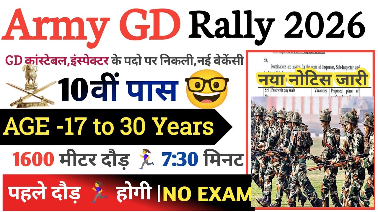 TA Army Open Rally Bharti 2026  || TA खुली भर्ती 2026 | TA Army Rally 2026 Notification March News