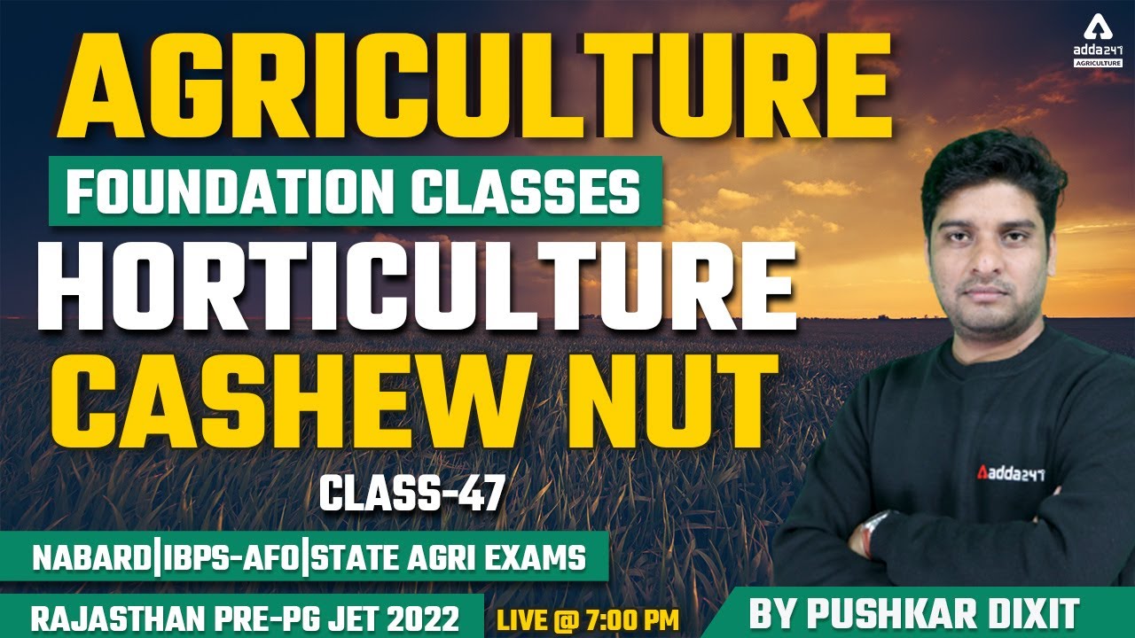 Agriculture Foundation Classes | Horticulture | Class 47 | Cashew nut | Rajasthan Pre-PG JET 2022