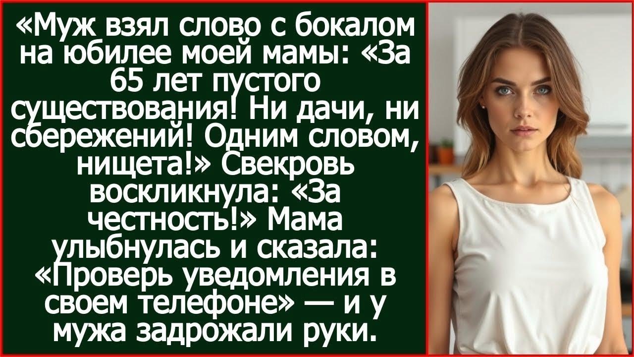 «В 65 лет ни дачи, ни машины! Одним словом, нищета!» начал свой тост муж на юбилее моей мамы.