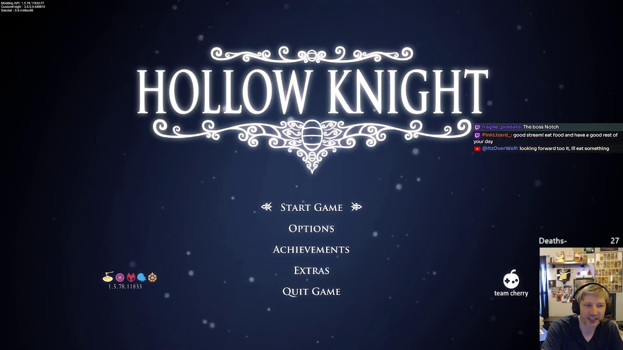 OG Hollow Knight playthrough Day 6.  Haven't played since release.