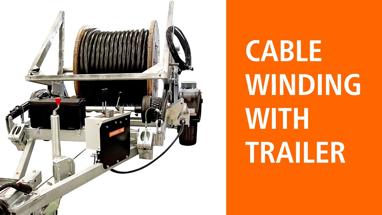 Winding cable with our drum trailers