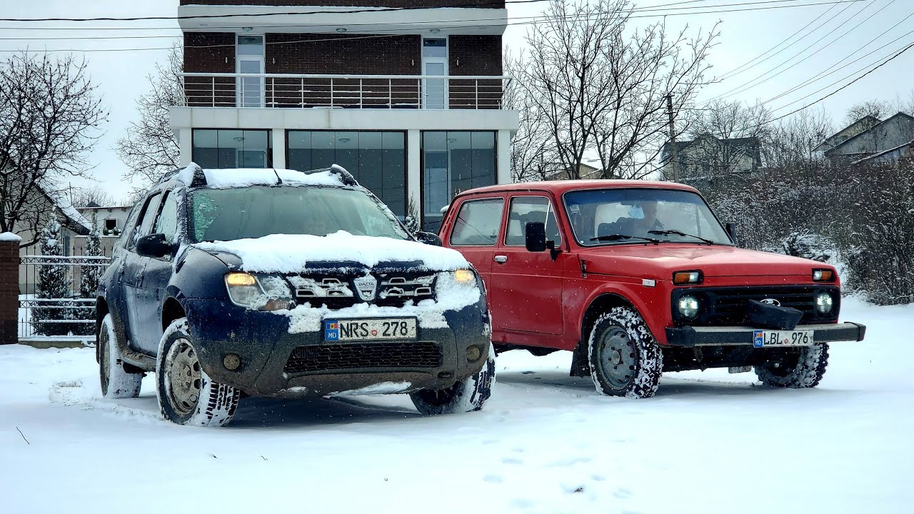 Лада Нива 4х4 vs. Dacia Duster и Audi Quattro на снегу!
