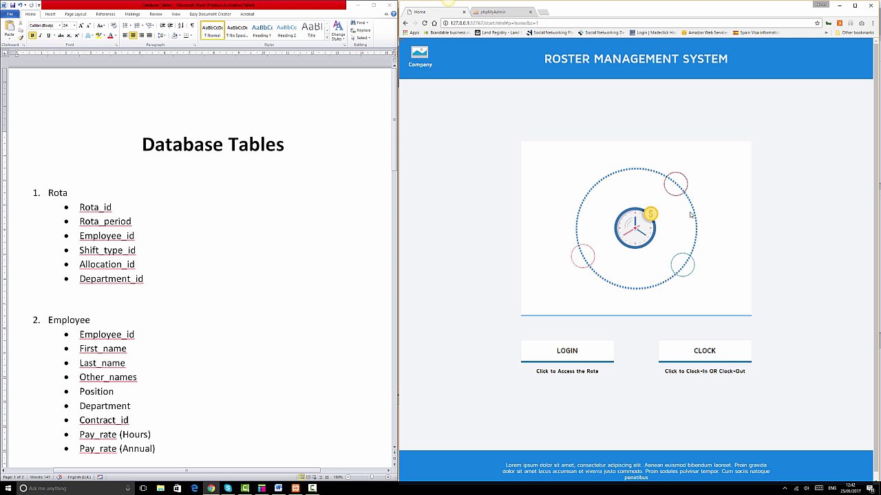 Create Database for Roster Management System PART 1