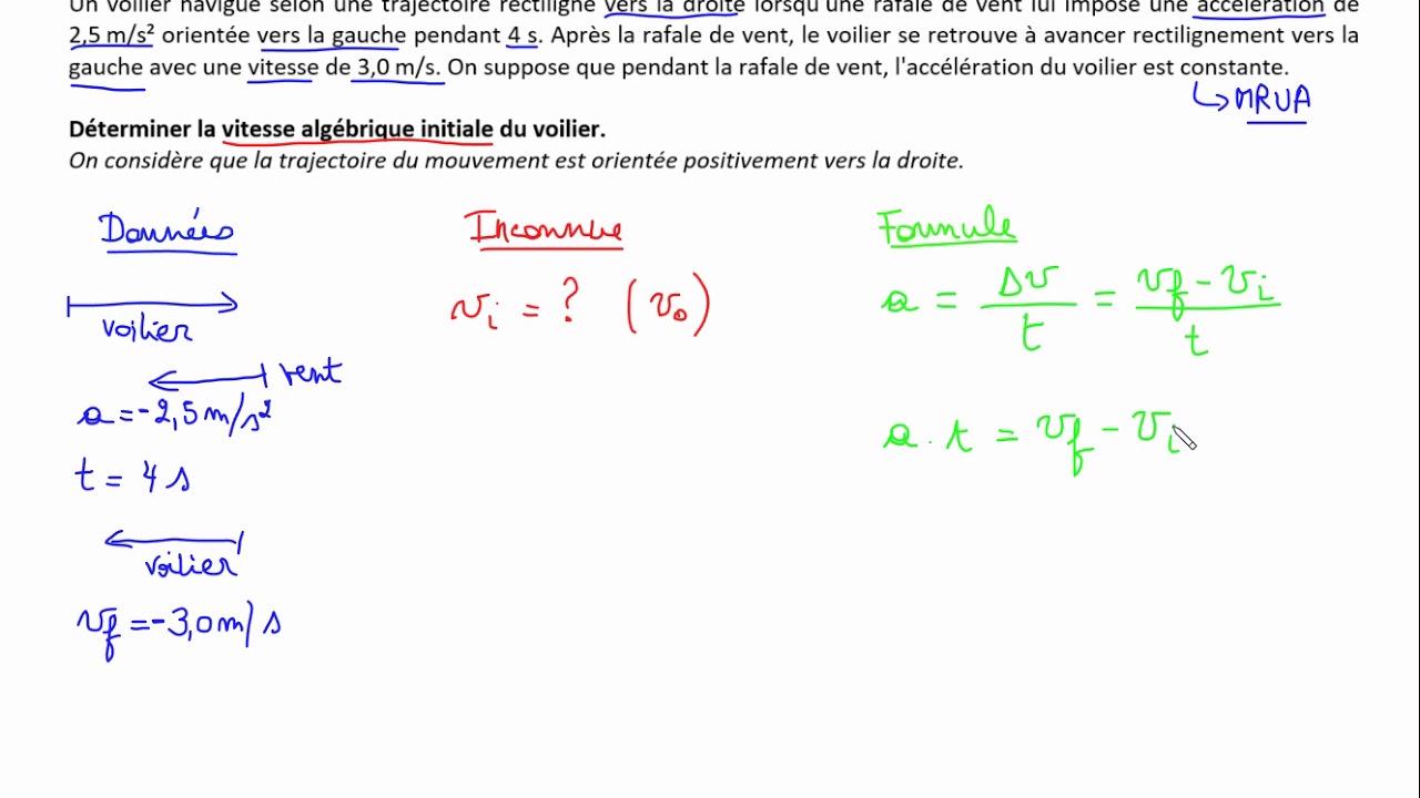 MRUA - 3.Exercice de calcul