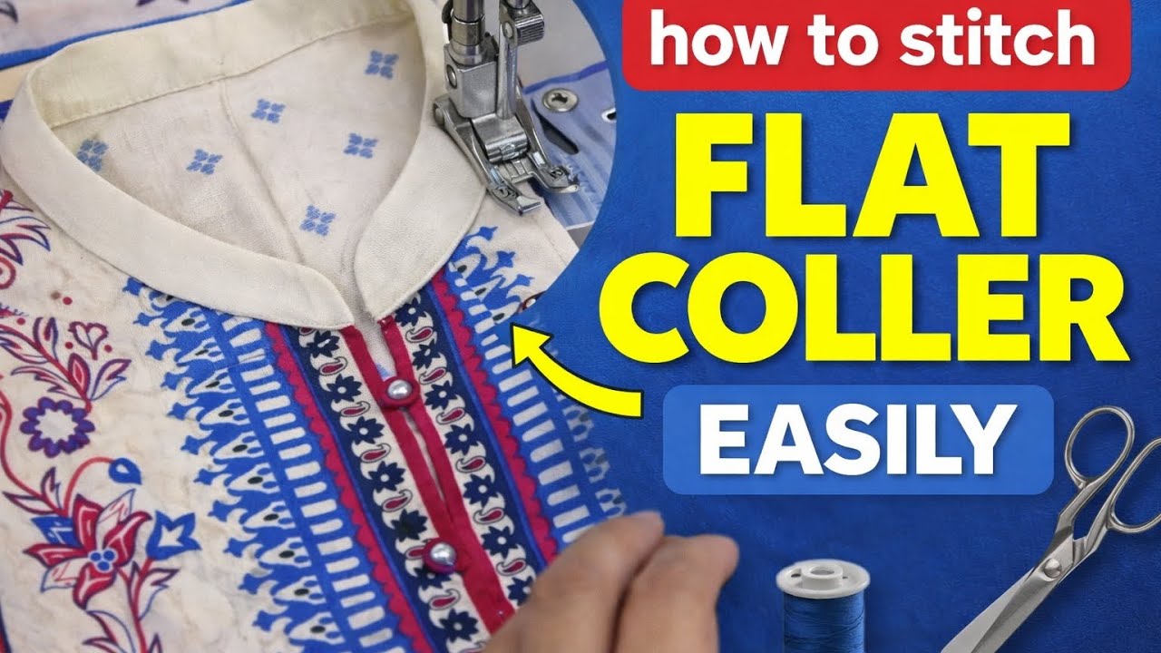 How to stitch flat coler easily/flat coler stitching especially for bigners/sewing tricks and tips 