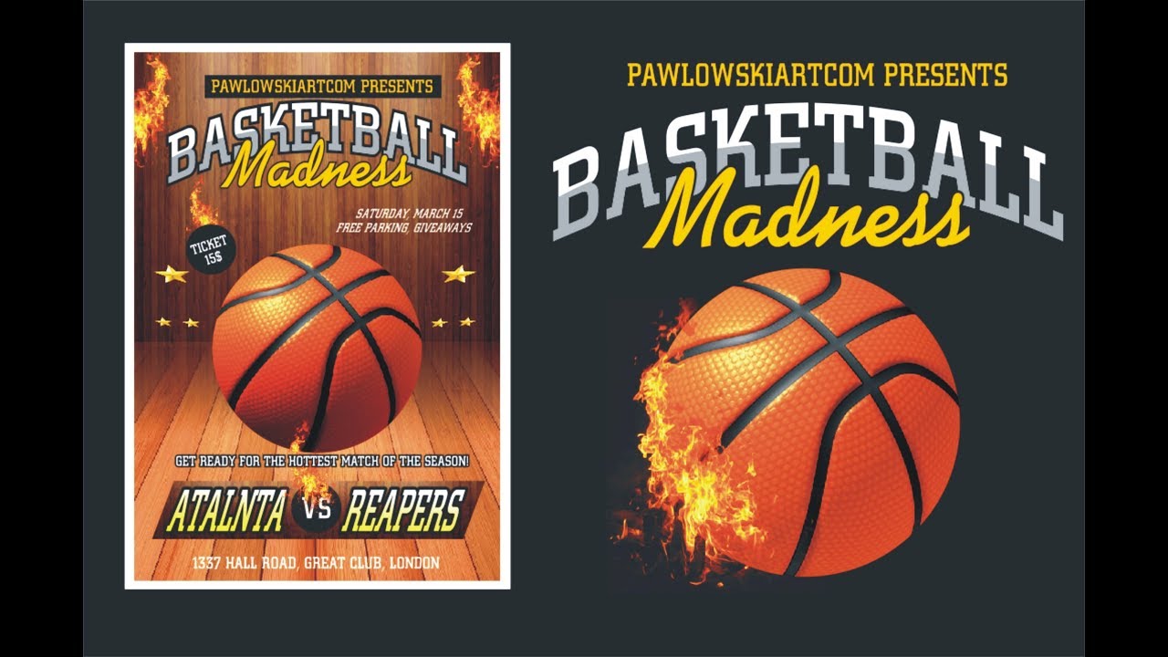 BASKETBALL MATCH FLYER DESIGN (CORELDRAW TUTORIAL)