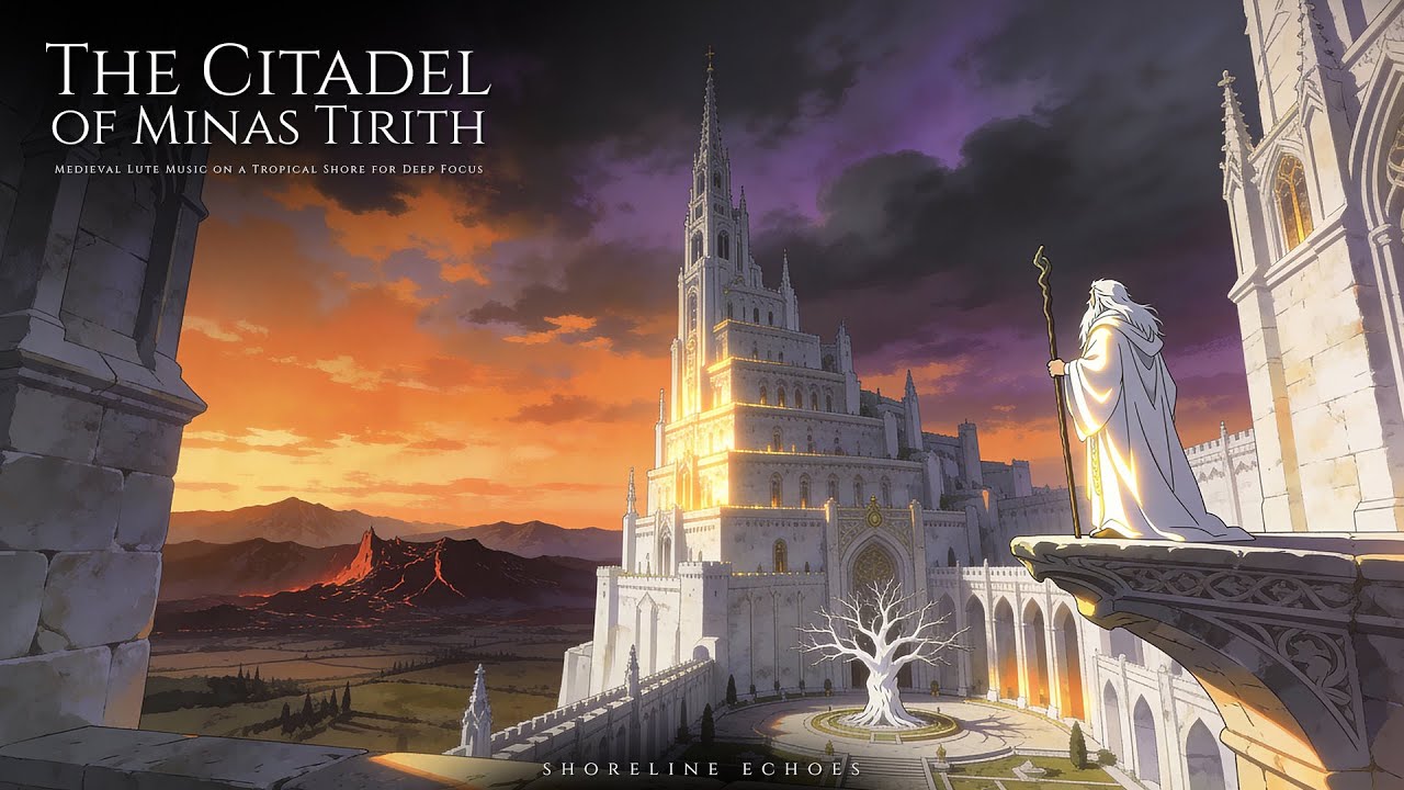 2HR Minas Tirith Ambience | Noble Medieval Music & White City Sounds for Deep Focus, Study & Writing