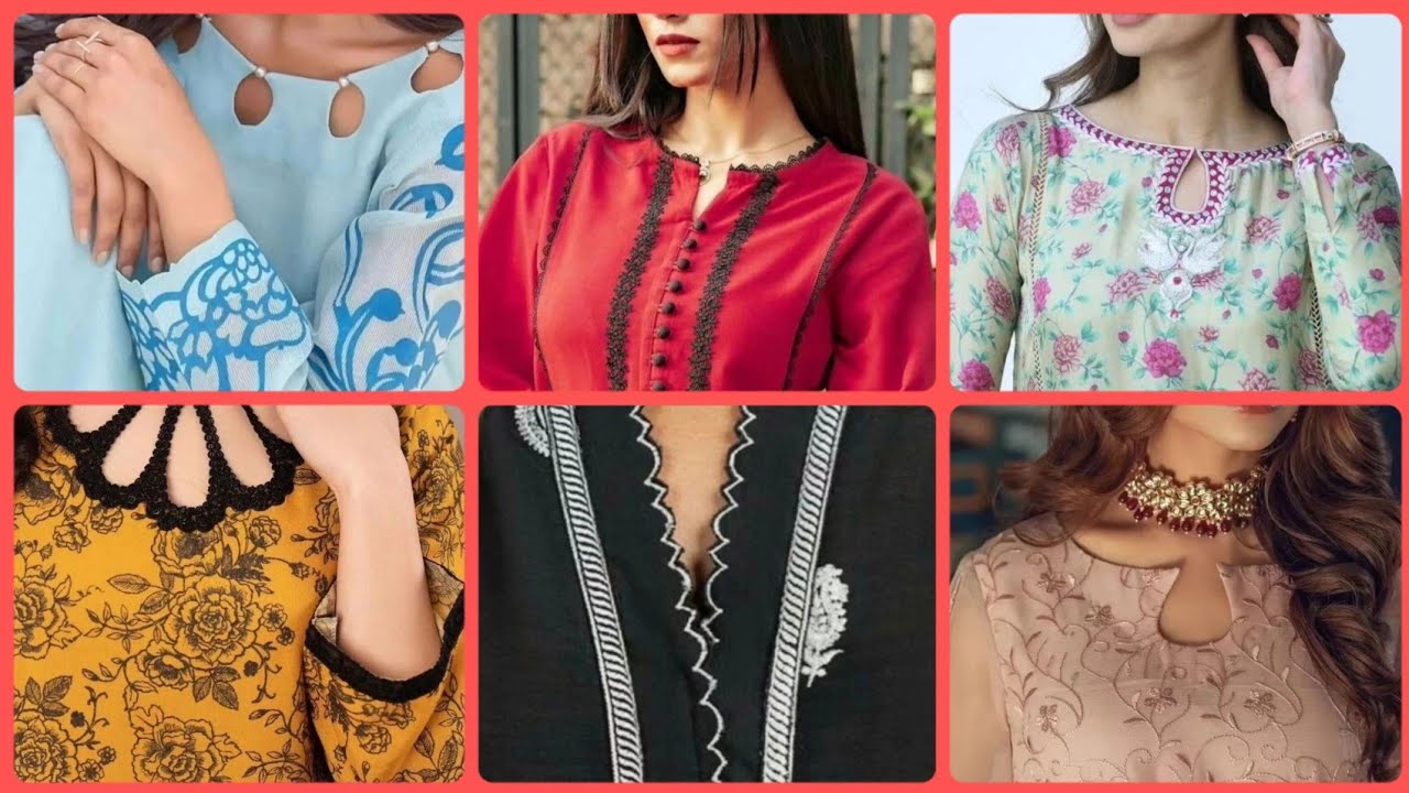 Beautiful neck design | Neck design cutting and stitching | Neck design with lace Kurti neck design