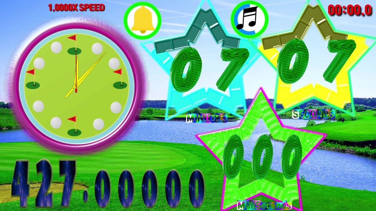 Golf 427 seconds countdown timer alarm🔔speed 1x