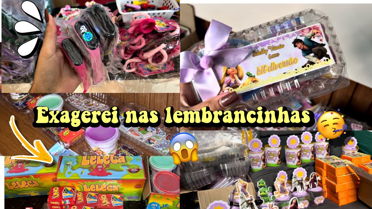 FAZENDO AS LEMBRANÇAS DA FESTA DE 6 ANOS DA SIBELLY| Exagerei nos brindes😱| TEMA ENROLADOS👸🏼🦎☀️