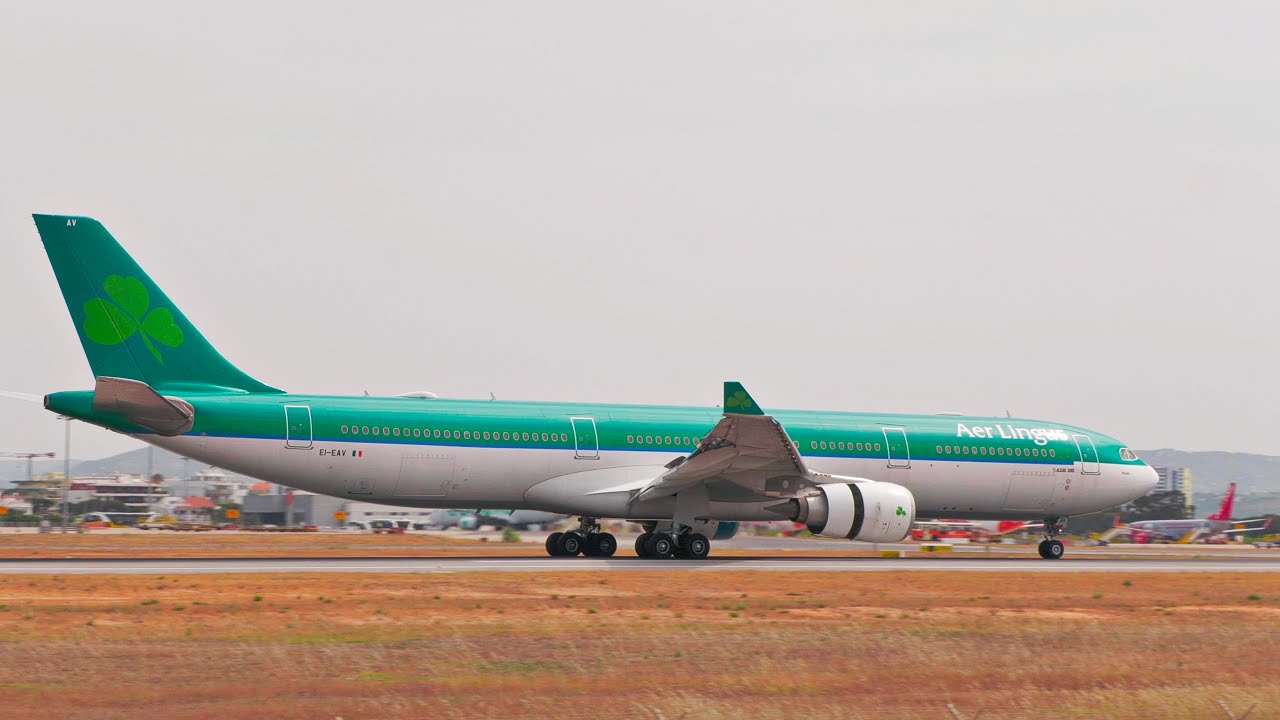 STUNNING AIR LINGUS AIRBUS A330-300 Landing at Faro Airport