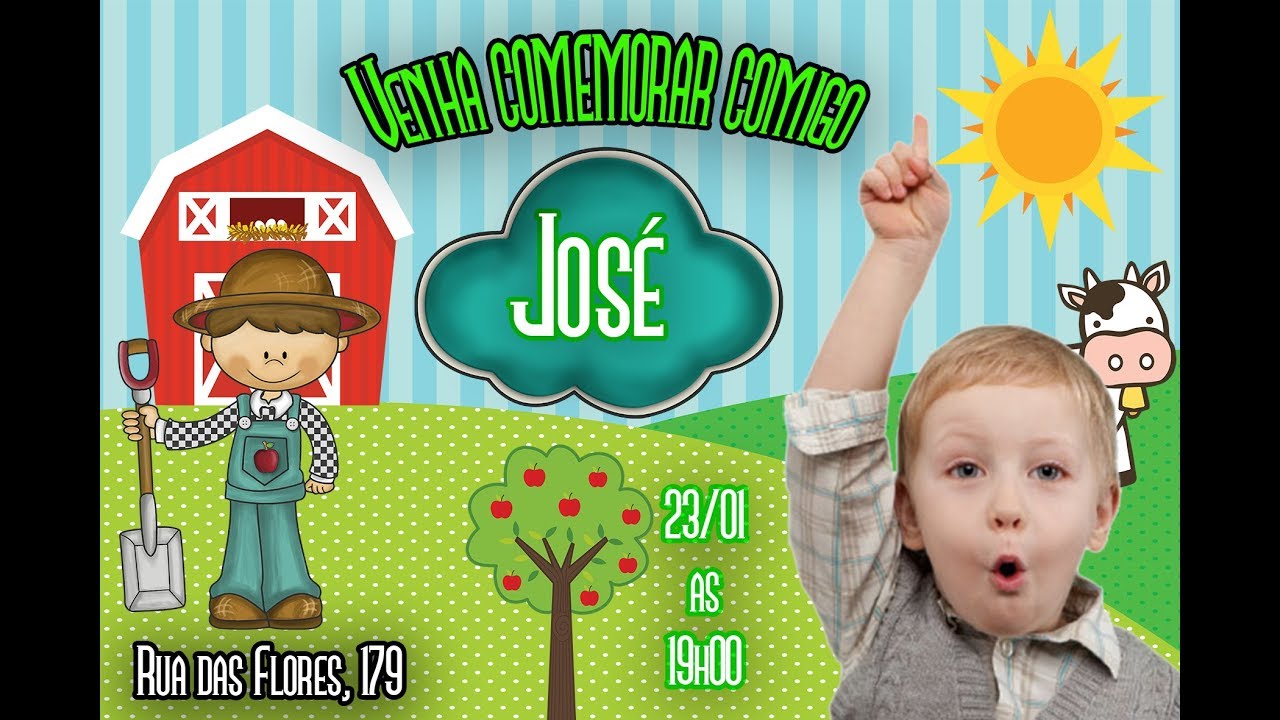 Tutorial como fazer convite de Aniversário no Photoshop com Elementos e Camadas