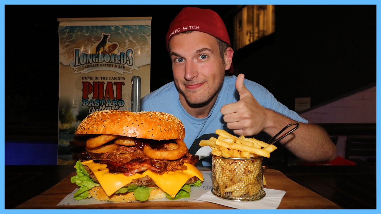 WIN $150 BAR TAB EATING THIS GIANT PHAT BASTARD BURGER CHALLENGE!