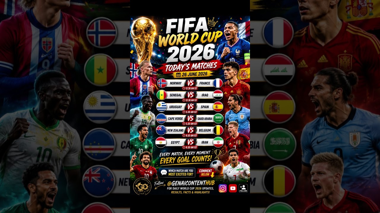 FIFA World Cup 2026 Today's Matches ⚽ | France,Spain & Belgium in Action #fifaworldcup2026 #football