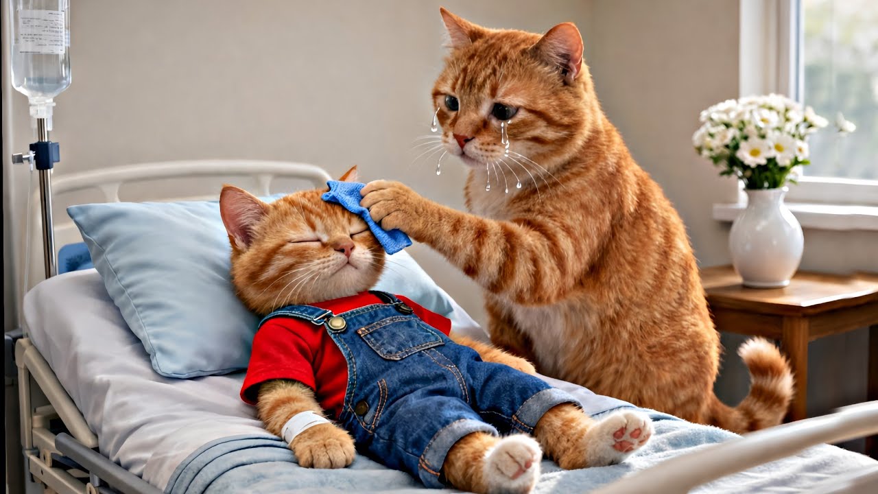💔🐾 От беспокойства к тревоге: Кошка-мать ведет своего котенка к врачу на укол 💉💖✨