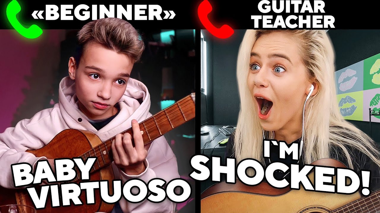 BABY VIRTUOSO Pretends to be a BEGINNER to Guitar Lessons #3