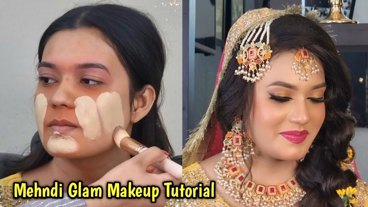 Mehndi Glam BRIDAL Makeup Tutorial for Beginners