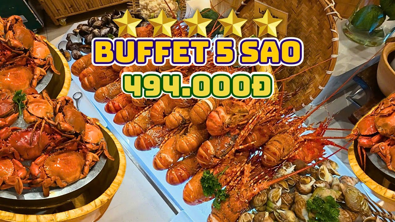 Hoành tráng Buffet Tôm Hùm, Cua, Bào Ngư 5 sao chỉ 494K nhân dịp ngày lễ, kèm bia uống thoải mái.