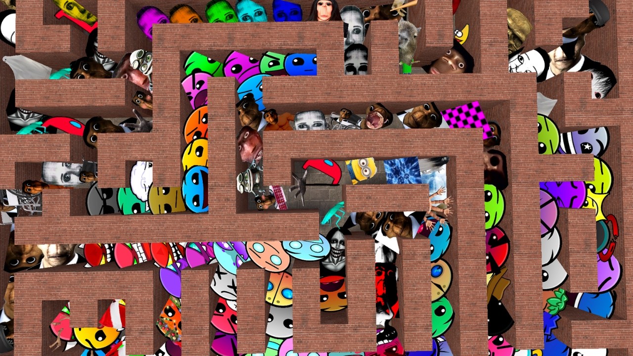 FIRE IN THE HOLE COLORFUL SELENE DELGADO ROSALIA AMORY AND NICO'S NEXTBOT IN MAZE  #GmoD #NeXtBotS