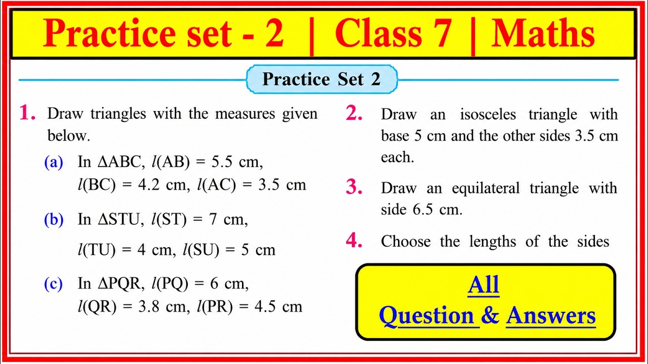 Practice set 2 class 7 th | maths | Chapter 1 Geometrical construction| std7maths| Maharashtraboard