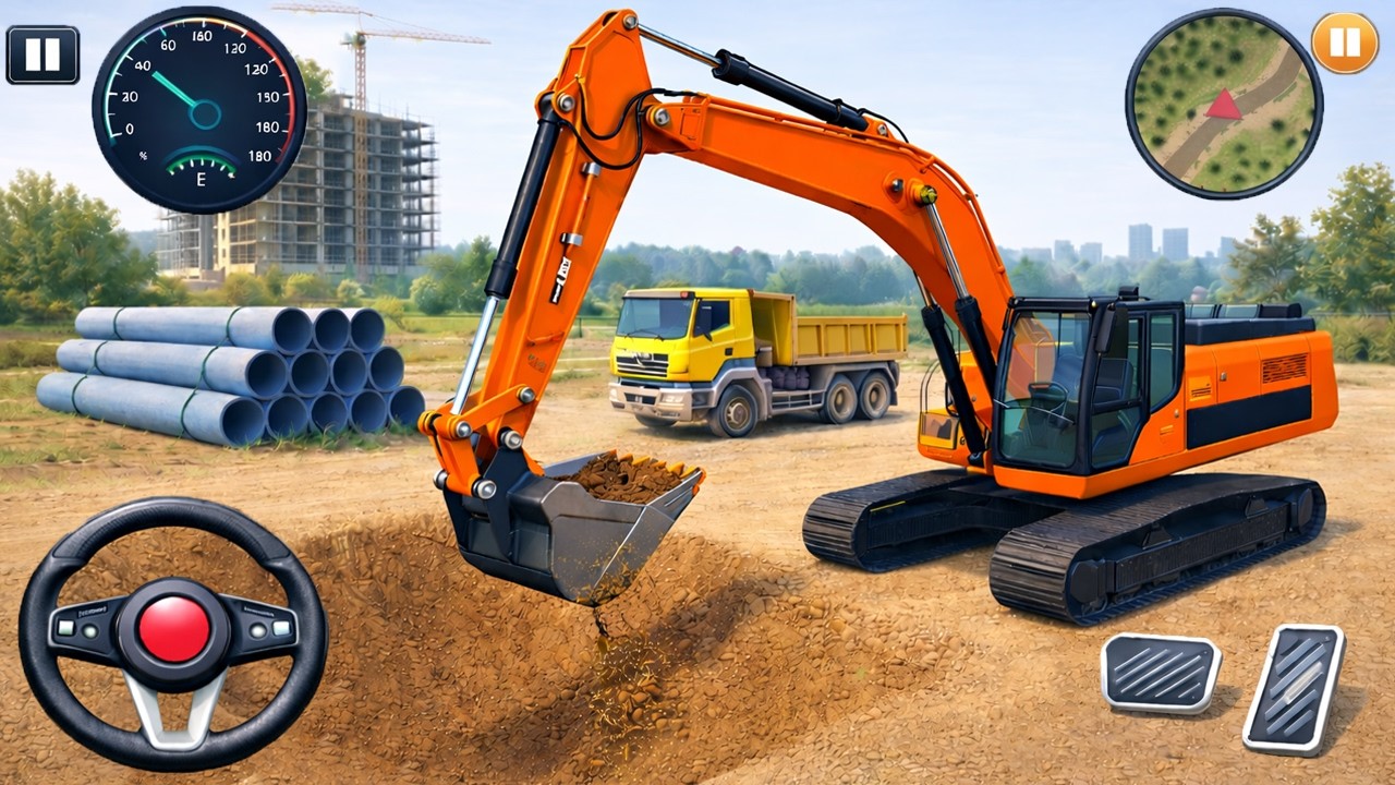 OUT OF CONTROL Construction Machines - Real Simulator Excavator with Truck 3D - Android Gameplay