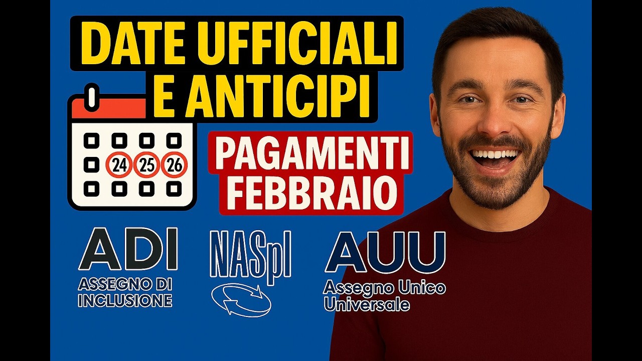 🟢 PAGAMENTI INPS: Il Calendario dal 24 al 28 FEBBRAIO 2026 📅 Date ADI, SFL, NASPI e AU