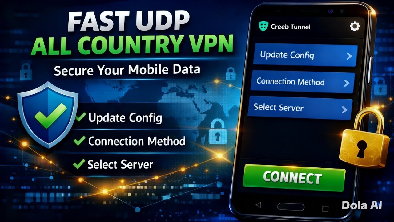 Fast UDP Tunnel All Country Settings | Creeb Tunnel VPN