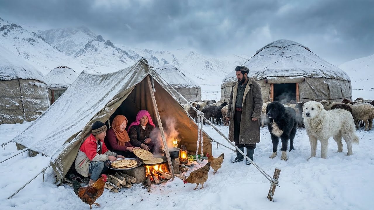 Surviving the Freezing Winter as a Shepherd in the Mountain 🏔️ | A Snowy & Cold Winter Morning ❄️❤️