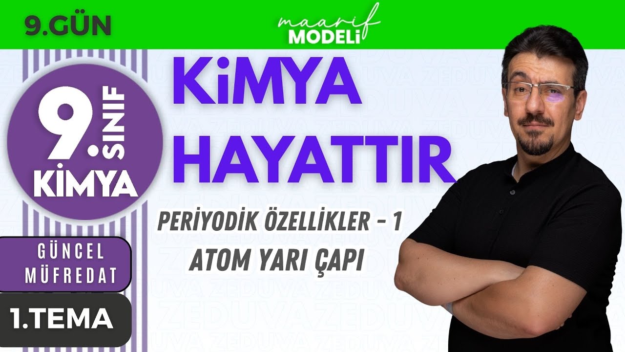 Atom Yarıçapı Nasıl Kıyaslanır? + PDF 📌 9. SINIF KİMYA YENİ MÜFREDAT 2025 📌1 ÜNİTE GÜN 9