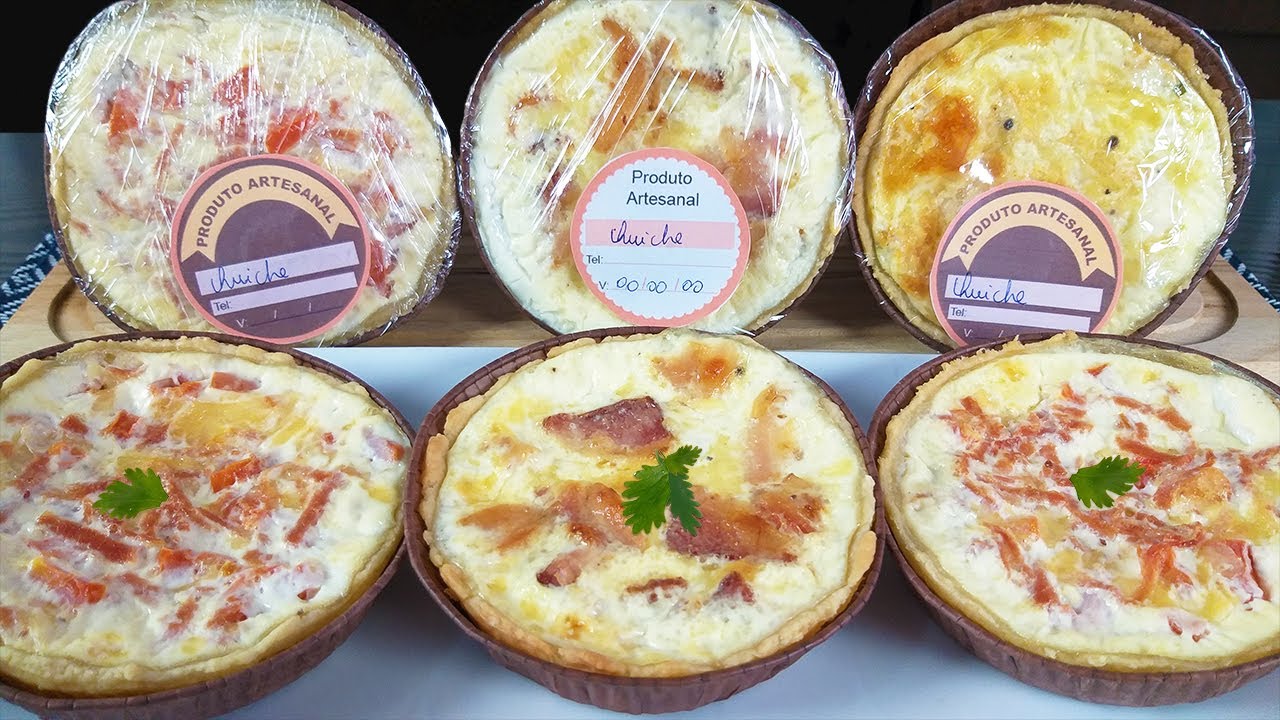 TORTA QUICHE DE 3 SABORES P/ VENDER CONGELADAS OU FRESCAS