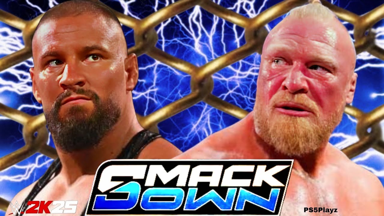 Brock Lesnar vs Bron Breakker Wwe Smack Down 12 Feb 2026 Steel Cage WWE2k25 - PS5 4K Game Play