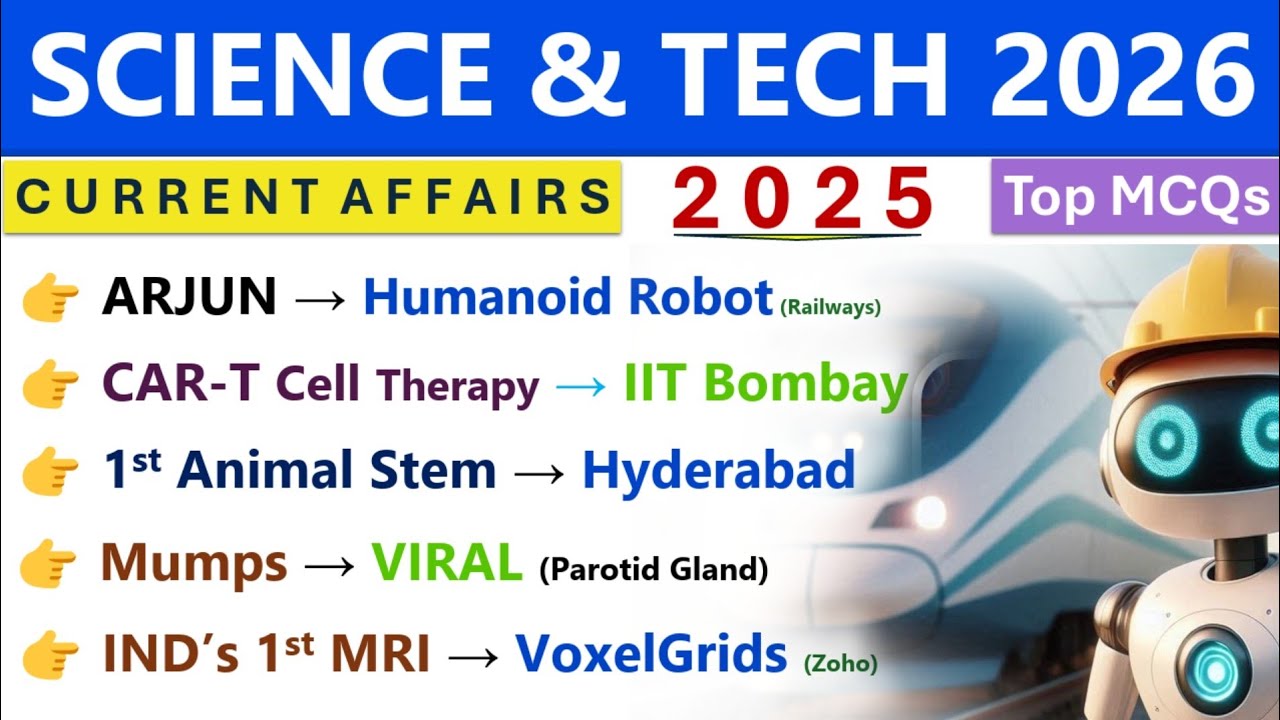 SCIENCE & TECHNOLOGY CURRENT AFFAIRS 2026 | SCI & TECH 2026 CA | CURRENT AFFAIRS UPDATED 2026 |