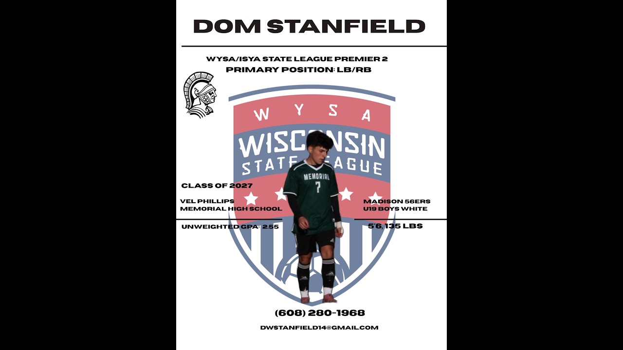 Dom Stanfield, LB/RB, Class of 2027, 5'6, 135lbs, 2.55 GPA